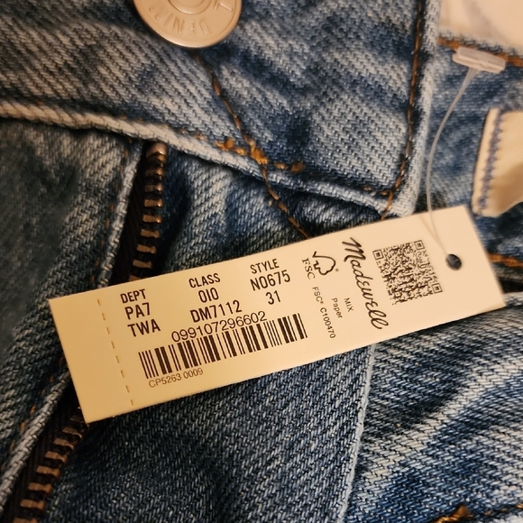 Madewell Women's Baggy Straight Cargo Jeans in Thetford Wash -NWT - Picture 8 of 8